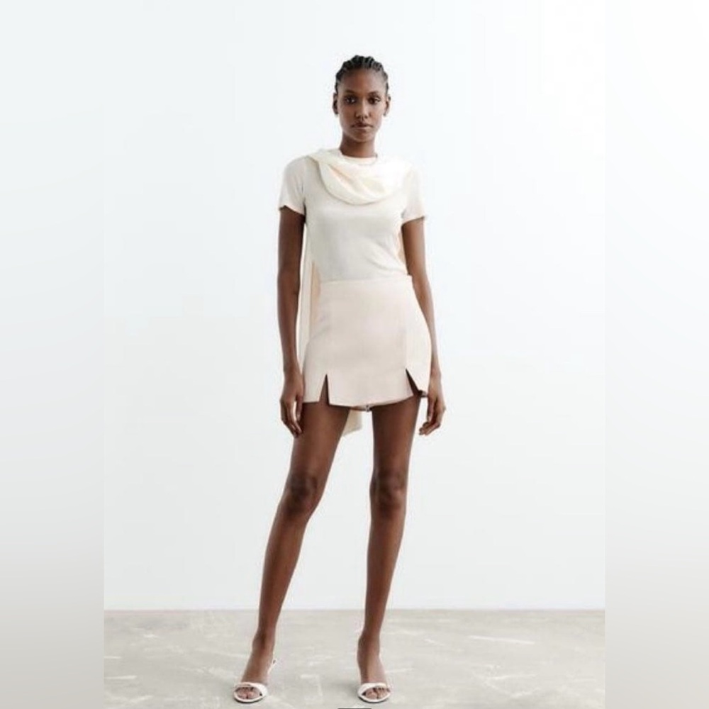 Zara Slit Satin Effect Skort